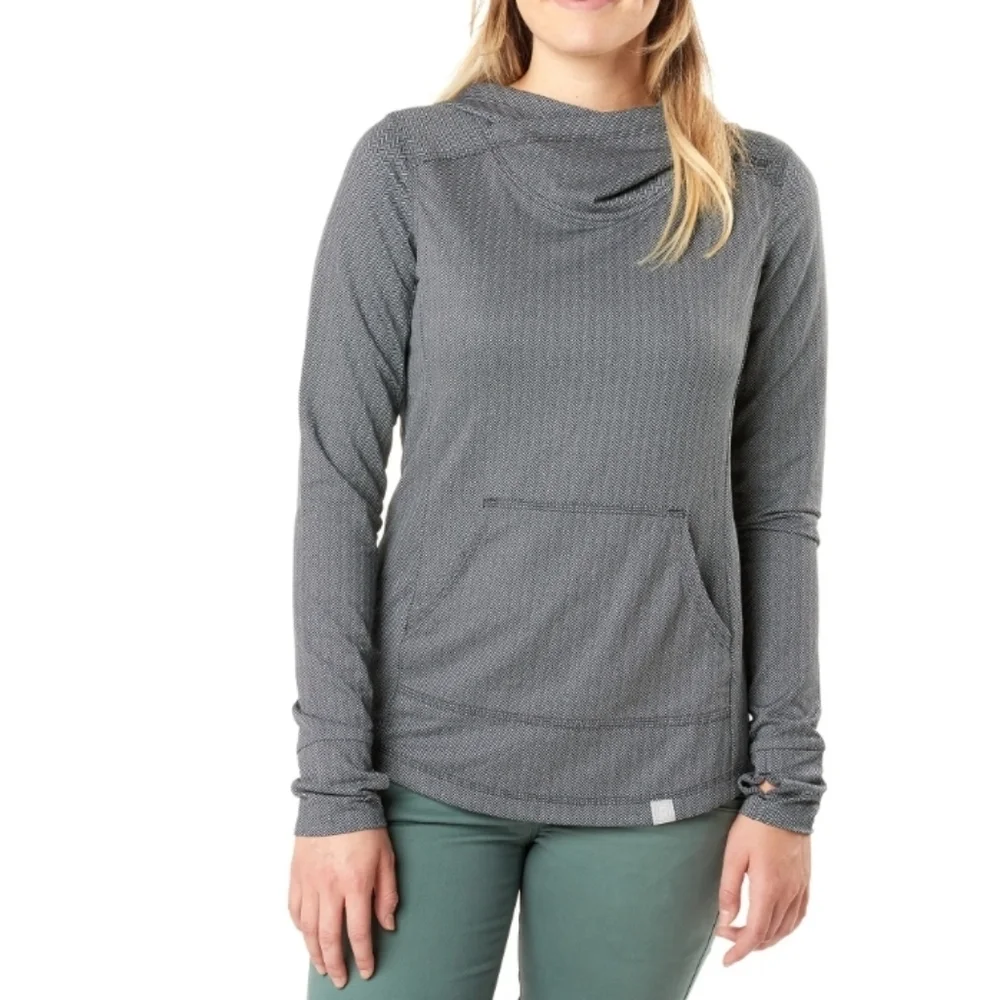 5.11 Tactical Women's Aphrodite Hooded Pullover Black & Grey thumbhole Xl